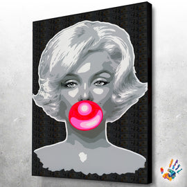 MARILYN PINK BUBBLE ON DARK $100 BILLS